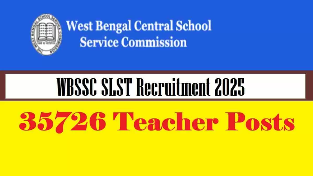 WBSSC SLST 2025 Recruitment: 35,726 Assistant Teacher Vacancies Announced